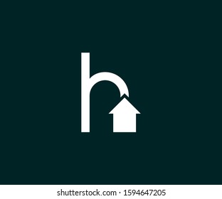 Initial Letter h House Real Estate Logo Design