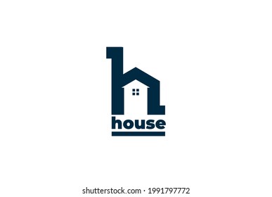 Letra inicial H para vector de diseño de logotipo comercial de apartamentos inmobiliarios de casa