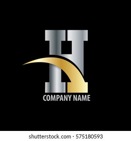 Initial Letter H Isolated Swoosh Logo