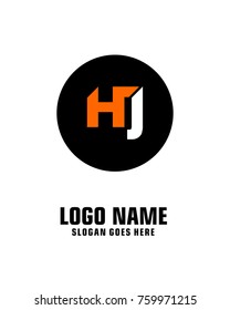 Initial letter H & J logo template vector
