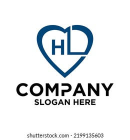 Letra inicial modelo de diseño vectorial del logotipo H L
