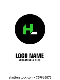 Initial letter H & L logo template vector