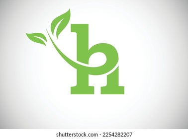 Initial letter H and leaf logo. Eco-friendly logo concept. Modern vector logo for ecological business and company identity