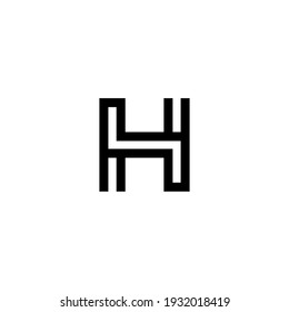 initial letter h line stroke logo modern