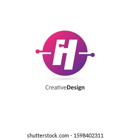 Initial Letter H logo Connected circle symbol. Design Template Element
