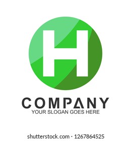 initial letter H logo design in circle shape