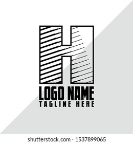 initial Letter H logo design. for company, store, and brand logos.  illustration of abstract motif letters. vector