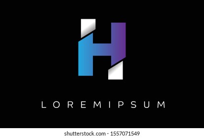 Initial Letter H logo design separate letters with a modern design