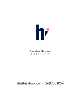 Initial Letter H I Logo. Design Vector Logo Illustration H I Letter Template