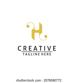 Design und Vorlage des Anfangsbuchstaben H-Logos, HH-Logo-Monogramm und luxuriöse Vektorgrafik auf weißem Hintergrund,