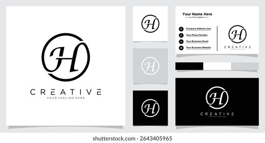 Initial Letter H Logo Design vector Template. Creative H Logo Design with business card design template