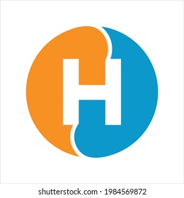 Initial letter H logo designs. Letter H Colorful vector logo design template