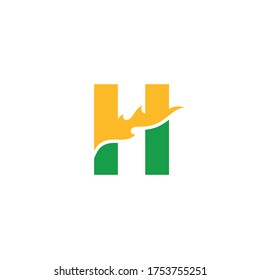 initial letter H logo and fire design template