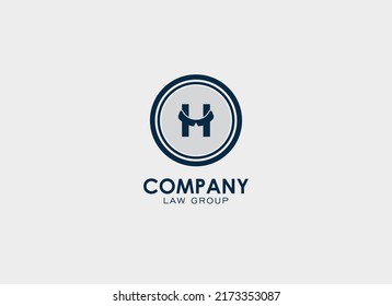 Initial Letter H Logo. Geometric Shape People Handshake With Magistrate Robe Symbol . Usable For People, Law, Firm, Business And Branding Logos. Flat Vector Design Template Element