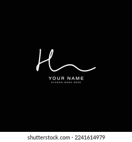 Initial Letter H Logo, Handwritten and Signature in joining style for Business Name with Alphabet H