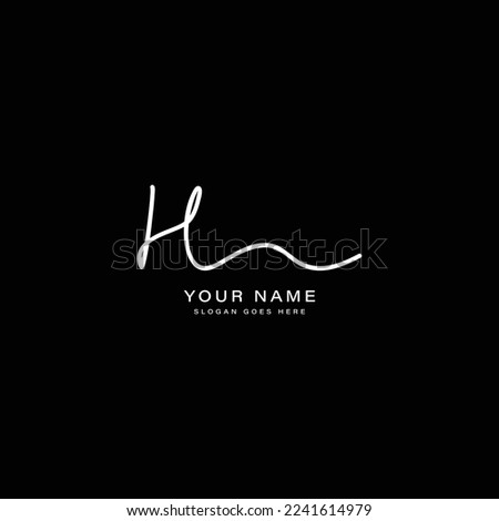 Initial Letter H Logo, Handwritten and Signature in joining style for Business Name with Alphabet H