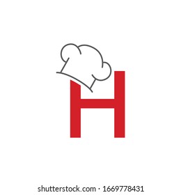 Initial Letter H Logo with hat chef for Restaurant logo creative concept chef template design