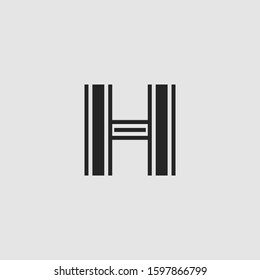Initial Letter H logo icon  abstract vector design concept monogram color.