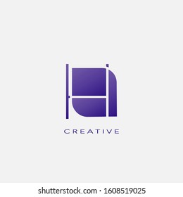 Initial Letter H Logo Icon, simple abstract techno geometrical shape with negative letter logo vector design.