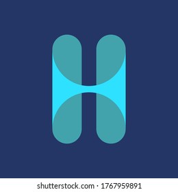 Initial Letter H Logo icon concept. Creative Minimal Alphabet emblem design template. Graphic Symbol for Corporate Business Identity.Creative Vector graphic element.