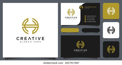 letra inicial Estilo de línea de logotipo H diseño vectorial