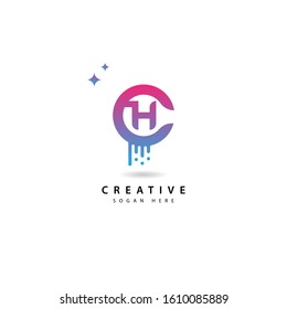 Initial letter H logo with splash background.  letter combination logo design for creative industry   web   business and company.