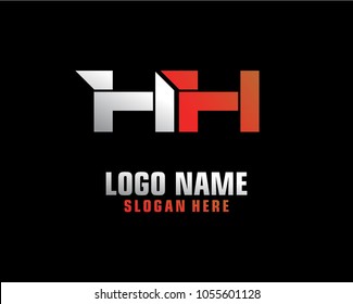 Initial letter H H logo template vector