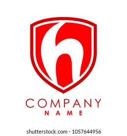 Initial letter H logo template colored shield design for business and company identity