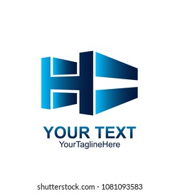Initial letter H logo template colored blue perspective design for business and company identity