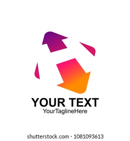 Initial letter H logo template colorful square design for business and company identity