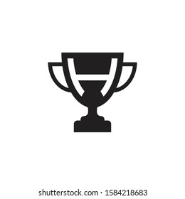 initial letter h logo trophy vector