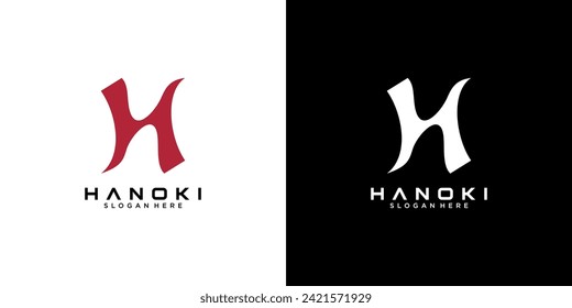 initial letter H logo type with Japanese and Chinese style design for company and business logos