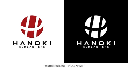 initial letter H logo type with Japanese and Chinese style design for company and business logos
