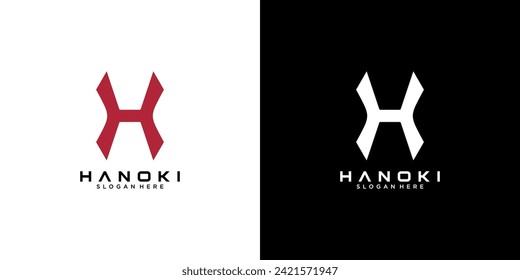 initial letter H logo type with Japanese and Chinese style design for company and business logos