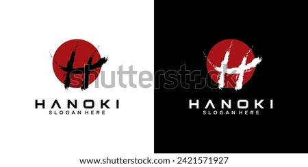 initial letter H logo type with Japanese and Chinese style design for company and business logos