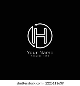 Initial Letter H Logo Vector Design Template, Round Shape image with Alphabet H