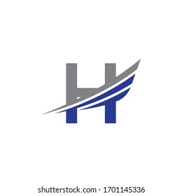 initial letter h logo wing