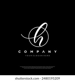 Initial letter H luxury beauty flourishes ornament with Luxury logo template Premium Design