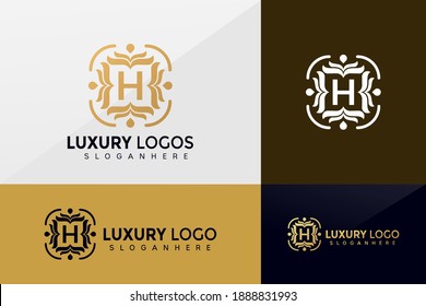 Initial Letter H Luxury Logo Vector Stock Vector (Royalty Free ...