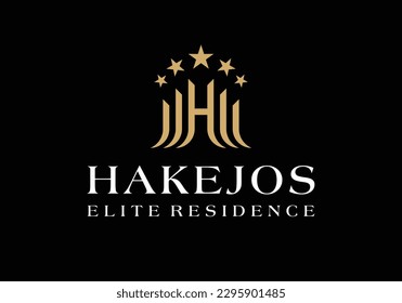 Initial letter H luxury monogram classic building logo design