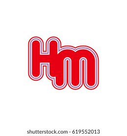 initial letter h and m. hm monogram outline logo