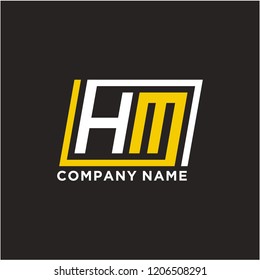 Initial letter H M logo template vector