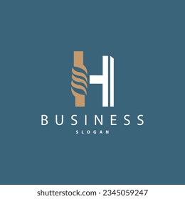 Letra inicial H Logotipo minimalista, vector de logotipo de lujo simple, marca de diseño de emblema de identidad corporativa, empresa, empresa