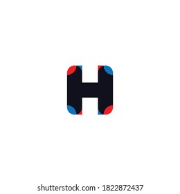 initial letter H modern color logo