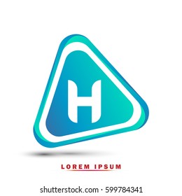 Initial letter H. Modern concept and elegant typographic . Gradient blue and green