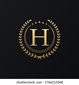 initial letter H moonlight icon design logo template