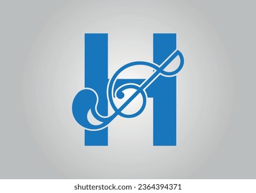 Logo De La Letra Inicial H. Plantilla de vectores de iconos de logotipo de DJ Podcast