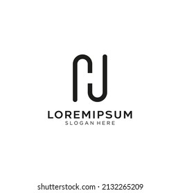 Letra inicial H o N abstracta, simple. perfecto para el logotipo de su empresa