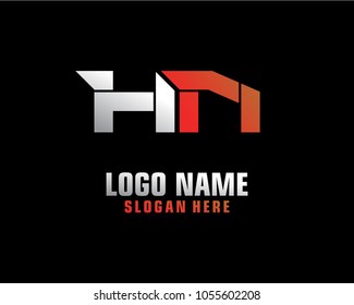 Initial letter H N logo template vector