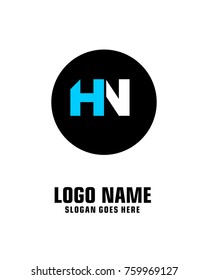 Initial letter H & N logo template vector